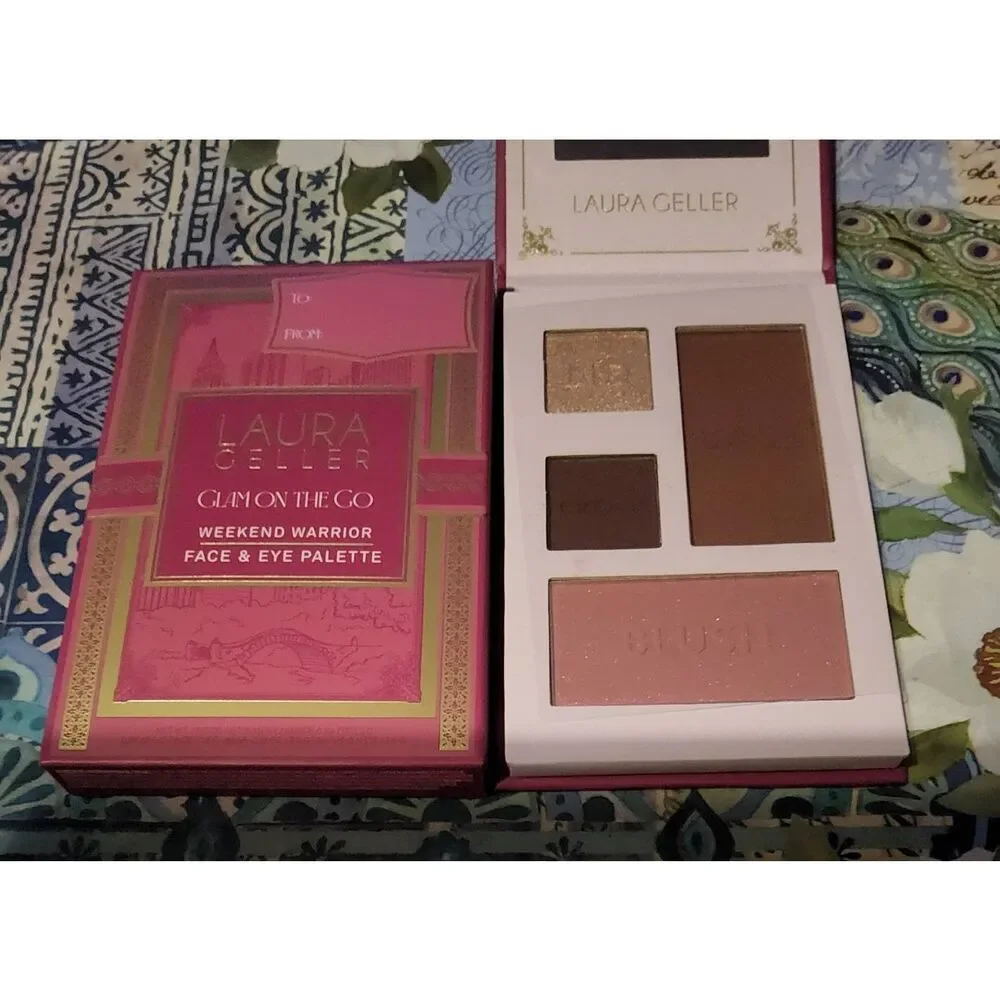 NIB~LAURA GELLER Glam on the Go Set of (3) Face & Eye Makeup Palettes
